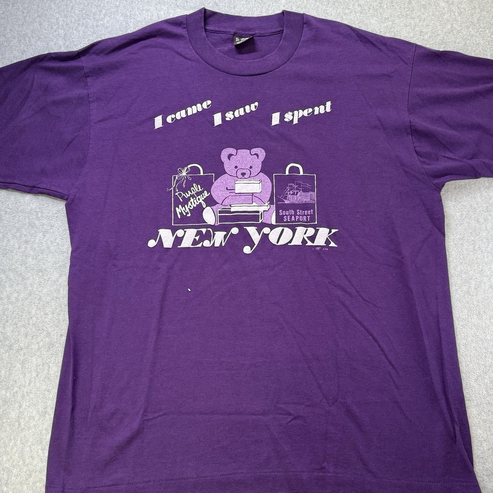 Vintage 1987 New York Tee XL Single Stitch Fruit of the Loom BEST USA